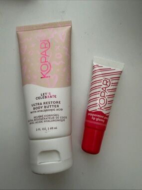 Kopari Peppermint Pout Lip Glossy Tube - Pink Red Accents